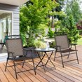 thumbnail image 4 of Gymax 2PCS Folding Chairs Patio Garden Outdoor w/ Steel Frame Armrest Footrest, 4 of 10
