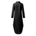 thumbnail image 5 of Ketyyh-chn99 Robes d'Été pour Femmes Plage Décontracté Robe d'Été de Plage Décontractée Robe Courte Ample Confortable à Rayures Manches Longues Longue Robe Noir,2TG, 5 of 5