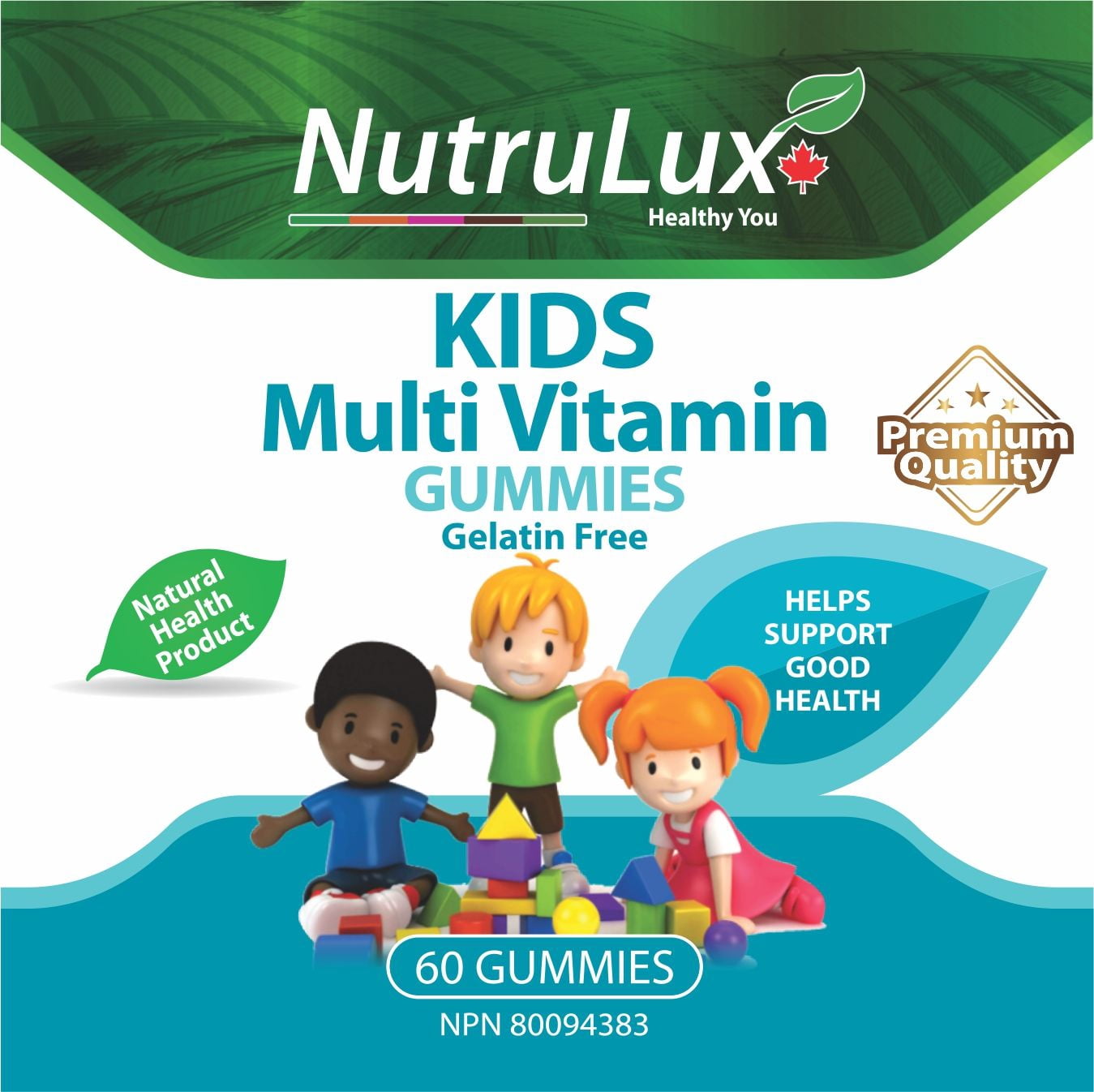 Kids Multivitamin ( 223 mg Vitamin A ) Halal Gelatin Free Gummies