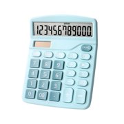 Desktop calculator with standard functions, 12-digit large LCD display, solar and battery dual power supply, suitable for basic home office business