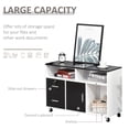 thumbnail image 4 of HOMCOM Printer Stand Office Mobile Cabinet Organizer w/ Castor Drawer Black, 4 of 10