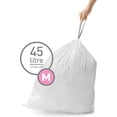thumbnail image 4 of Simplehuman Code M 200 Count, Genuine Custom Fit Liners, Drawstring Trash Bags in Dispenser Packs, 45 Liter / 11.9 Gallon, White, 4 of 5