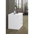thumbnail image 4 of Hodedah Two Drawer Contemporary Wooden Nightstand in White Finish, 4 of 6