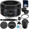 thumbnail image 1 of Canon EF 50mm F1.8 STM Lens 32GB SDHC Class 10 Memory Card Lens Pen Cleaner 49mm UV Filter Deluxe Lens Pouch Deluxe Cleaning Kit Lens Cap Keeper MicroFiber Cloth Bundle International Model, 1 of 6