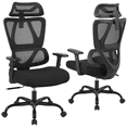 thumbnail image 1 of Chaise de Bureau Ergonomique en Maille avec Appuie-Tête 2D Réglable, Chaise de Direction à Dossier Haut pour Ordinateur, Chaise Inclinable Confortable avec Soutien Lombaire et Fonction d'Inclinaison, 1 of 10