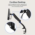 thumbnail image 3 of FlexiSpot Support de Moniteur Simple pour Bureau, Ressort Ajustable, Support de Moniteur Vesa avec Pince en C pour Écrans d'Ordinateur de 17 à 30 Pouces, Bras de Moniteur Robuste, Supporte jusqu'à 3,3 à 11 Lb, 3 of 5