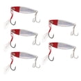 thumbnail image 1 of Jig Fishing Lures, 5Pcs Vib Fishing Lure  For Bank For Lake Red Head Silver Body, 1 of 8