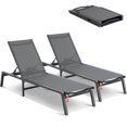 thumbnail image 1 of VEVOR Chaise Lounge Chair Outdoor Patio Lounge Chair Adjustable 5-Position 2 pcs, 1 of 9
