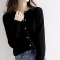thumbnail image 4 of Hontri Cardigans pour Femmes Légers Offres à Moins de 15 $, Cardigan Basique pour Femmes à Col Rond, Manches Longues, Boutonné, Noir m, 4 of 5