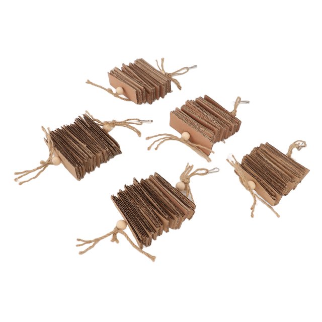 5pcs Bird Toys, Parrots Cage Chew Toy Safe Cardboard Blocks Beads For Macaws African Grey And Parrots