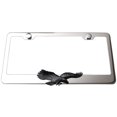 thumbnail image 1 of LFPartS Flying Eagle 3D Black Emblem Polished Stainless Steel License Plate Frame, 1 of 4