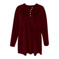 thumbnail image 4 of Timegard Hauts Grande Taille pour Femmes Manches Longues Col en V Cranté Bouton Froncé Tunique Décontractée Chic, 4 of 5