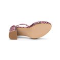 thumbnail image 3 of BLISSFUL STEP Women's Shoes Colorful Platform Chunky Heels Ankle Strap Clear Open Toe Sandals Hot Pink 7.5, 3 of 8