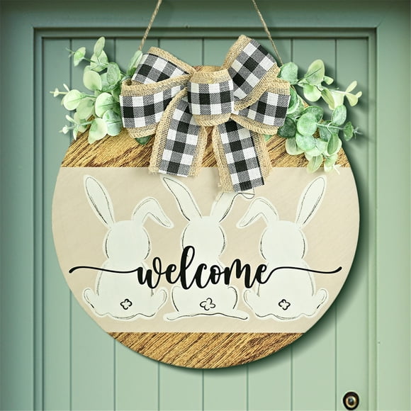 Easter Decorations for Home, Easter Wreath Home Party Hanging Ornaments Door Hanging, Artificial Wreath Front Door Welcome Sign, Easter Party Decorations