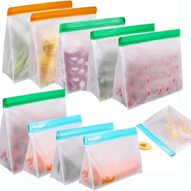 Reusable Silicone Food Storage Bag, Leak Proof And Reusable Freezer Bag,