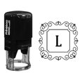 thumbnail image 1 of Printtoo Auto Encrage Tampon en Caoutchouc Carré Tourbillon Bord L Alphabet Monogramme Initiale R-40 Bureau Stationnaire, 1 of 3