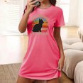 thumbnail image 1 of Mefallenssiah Chemise de Nuit Courte Surdimensionnée pour Femmes Mode Imprimé Poitrine Manches Courtes, 1 of 7