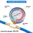 thumbnail image 3 of Estbridge R134A Tuyau de Recharge de Réfrigérant de Voiture Tuyau de Charge de Climatiseur avec Manomètre R134A Peut Taper la Valve R134A Couple Rapide Manomètre à Basse Pression et Tuyau de Recharge, 3 of 5