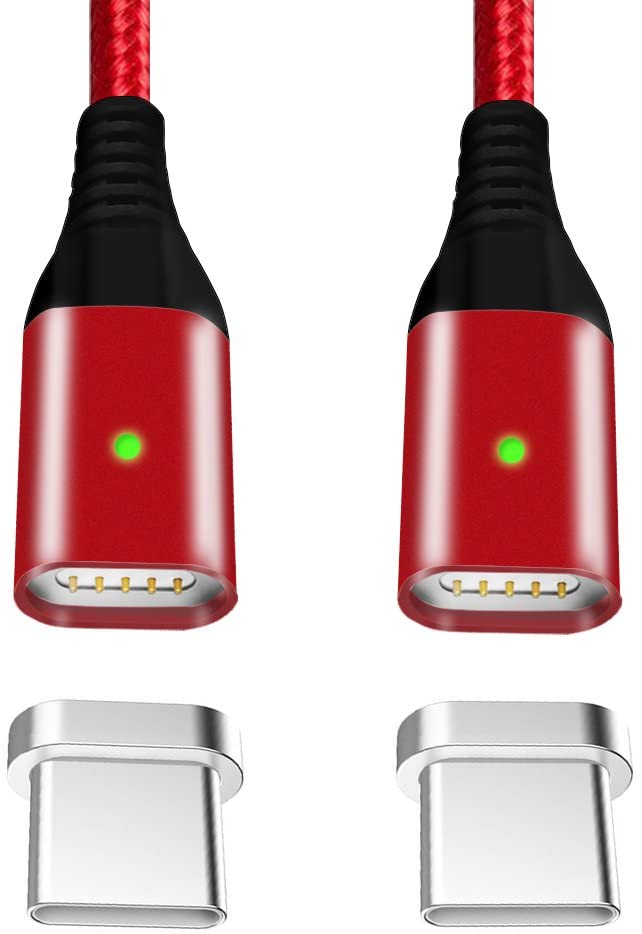 Magnetic USB C charging cable Magnetic data cable [2 pieces 1.2M] USB Type C cable 2.4A fast charging cable
