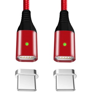 Magnétique USB C câble de charge Câble de données magnétique [2 pièces 1.2M] USB Câble de type C 2.4A Câble de charge rapide