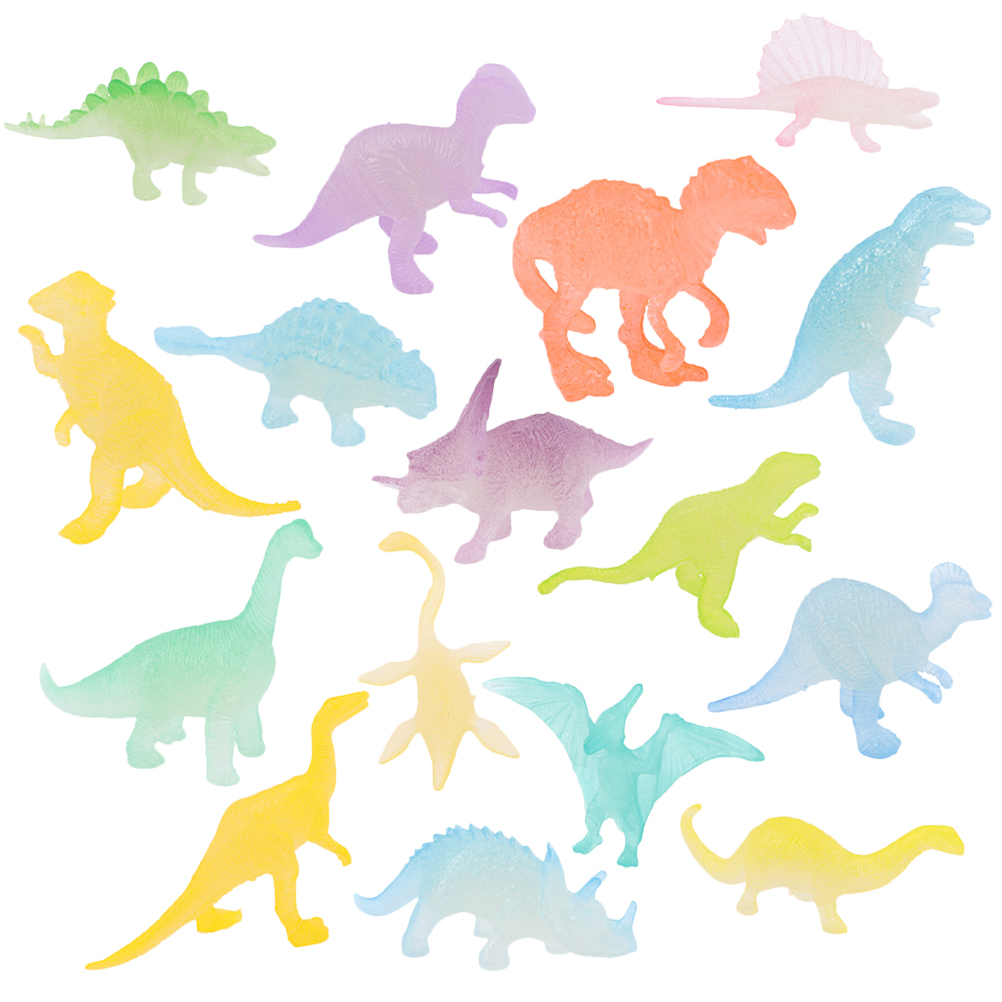 16Pcs Small Luminous Dinosaur Toys Glow in Dark Dinosaur Model Kids Toy Gift