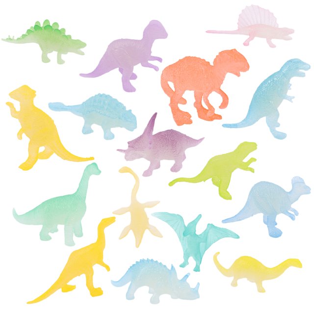 16Pcs Small Luminous Dinosaur Toys Glow in Dark Dinosaur Model Kids Toy Gift