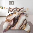 thumbnail image 2 of Pink Marble Comforter Set For Girls Adults Bronzing Stone Pattern Quilt Queen Size Gold Glitter Marbling Bedding Set Modern Abstract Art Bedding Comforter Sets, 2 of 7