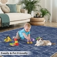 thumbnail image 3 of YUSAZENS 4 x 6 Modern Solid Area Rug Machine Washable, Non-Slip Low-Pile Door Mat for Entryway, Laundry, Soft Floor Mat for Home, Office, Living Room Blue, 3 of 6