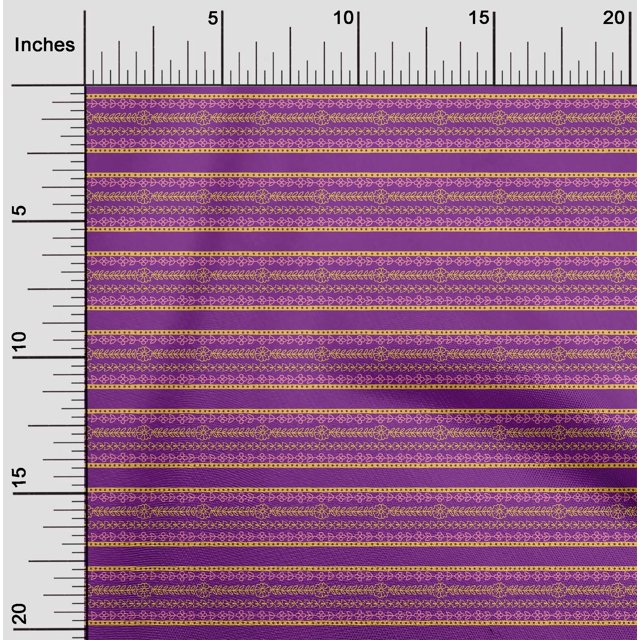 oneOone Georgette Viscose Fabric Dot|Leaves & Floral Block Printed Fabric 1 Yard 42 Inch Wide