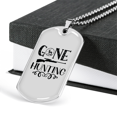 thumbnail image 3 of Gone Hunting Necklace Stainless Steel or 18k Gold Dog Tag 24" Chain, 3 of 8