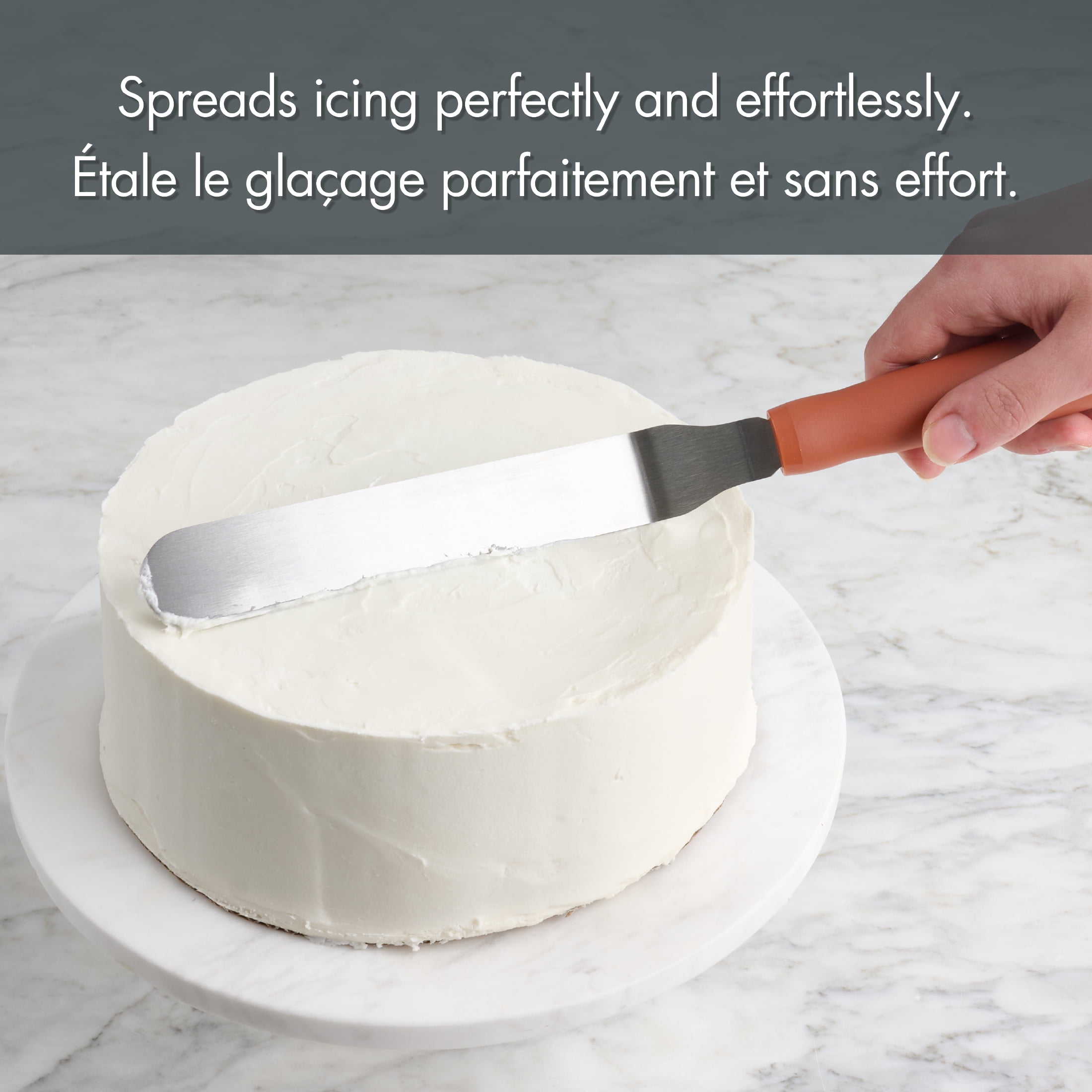 Spatule à glaçage en acier inoxydable Tout-pour-Célébrer, orange
