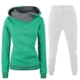 thumbnail image 1 of Aboser Ensembles de Survêtement Assortis 2 Pcs Ensembles Femmes Col Roulé Uni Chandail à Enfiler Hauts Pantalons Décontractés Ensemble d'Entraînement Survêtement Décontracté Jogging Ensemble de Survêtement, 1 of 3