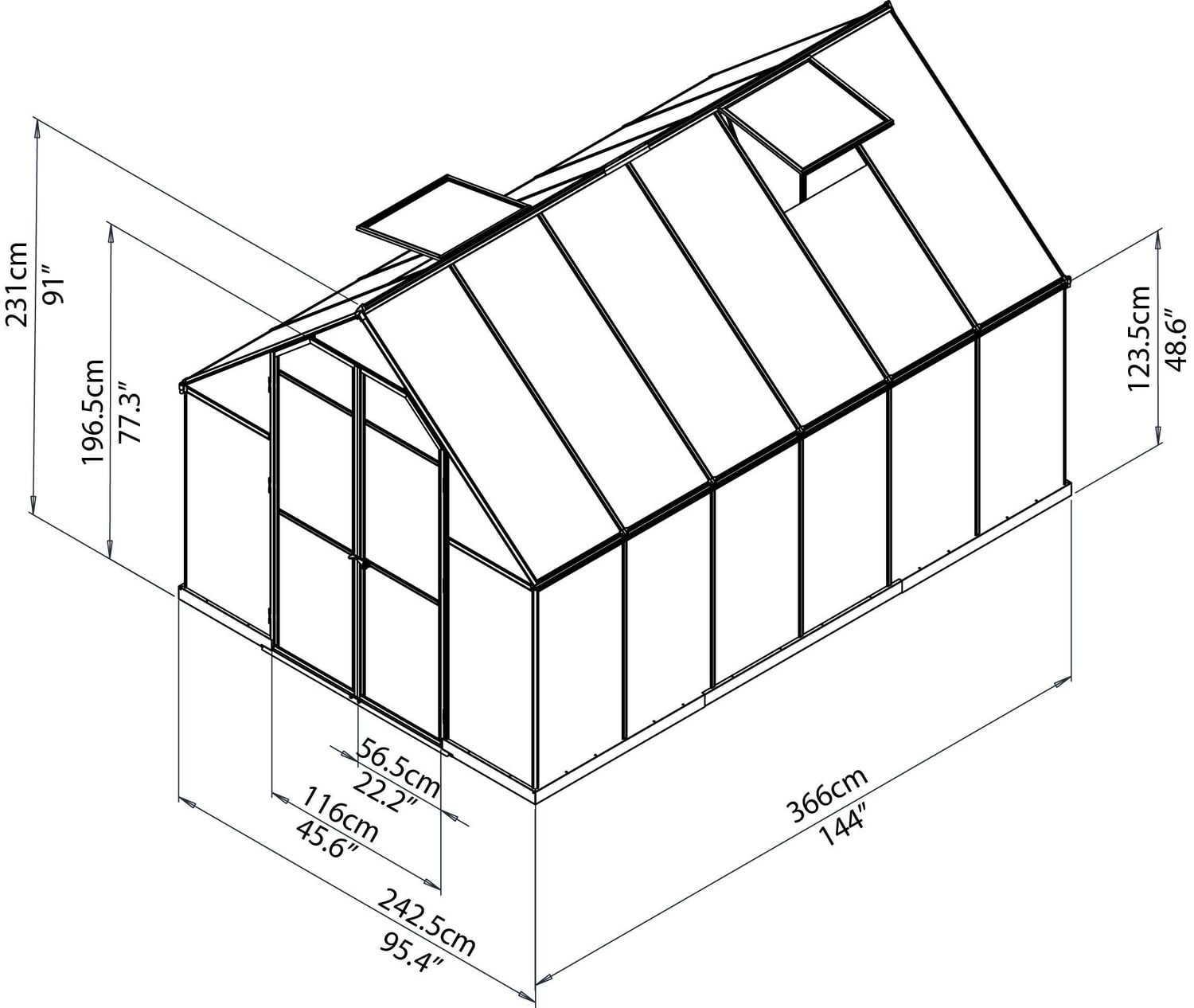 Palram Premier 8' x 12' Twin Wall Greenhouse