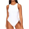 thumbnail image 2 of fartey Black Bodysuit Women Sleeveless Stretch Bodysuit Racerback Tank Tops for Going Out, 2 of 9