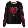 thumbnail image 5 of Qertyioot T-Shirt Graphique pour Femmes de la Saint-Valentin à Manches Longues, Blouse Ample Imprimée Mode à Col Rond, Hauts Décontractés, 5 of 5