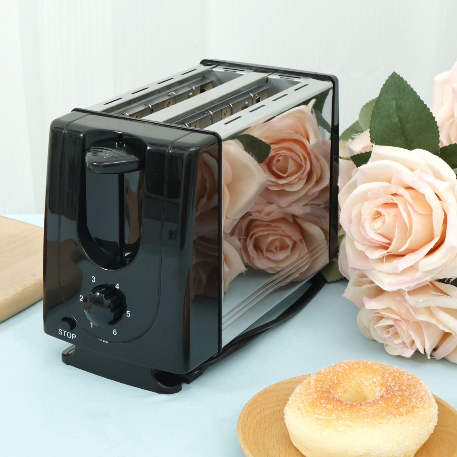 Wekvgz 2 Slice Toaster Compact 2 Slots Toaster with 6 Browning Levels and Pause Button Stainless Steel Breakfast Toaster Multifunction Toaster for Toast Crumpets Small Breads