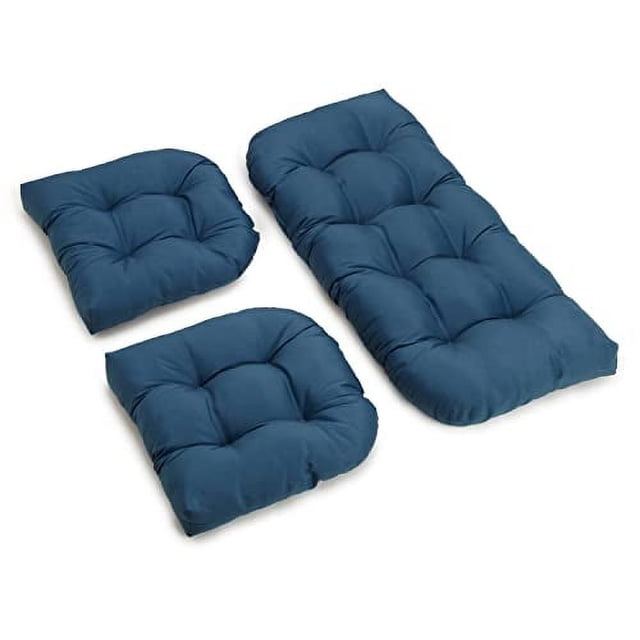 U-Shaped Twill Tufted Settee Cushion Set (Set of 3)