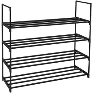 Stanz (TM) 4-Tier Rack de chaussures, organisateur de rangement de cabinet d'entrée de la tour de chaussures , noir