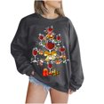 thumbnail image 2 of EGNMCR Chandail en Molleton de Noël Mode Femme Manches Longues Col Rond Imprimé de Noël Haut Ample Blouse Chandails en Molleton, 2 of 5