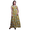 thumbnail image 1 of Bimba Floral Printed Front Slit Sleeveless Summer Spring Long Women BeachDress-XX-Large, 1 of 5