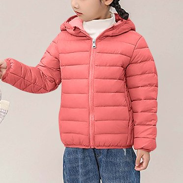 uublik Trendy Boys Jacket Winter Kids Outerwear Warm Parka Puffer Jacket with Hood Watermelon Red, Size 3-16 Years