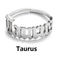 thumbnail image 2 of Twelve Constellation English Letter Ring Opening Stainless Steel Adjustable Ring, 2 of 9