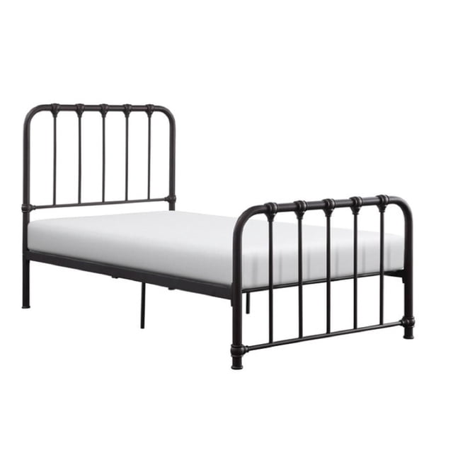 Topline Home Furnishings Lit simple en métal bronze foncé
