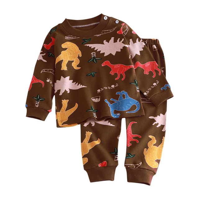 Pisexur Tenue d'Automne pour Bébé Fille Garçon, Ensemble 2 Pcs, Ensembles de Pyjamas pour Tout-Petit Bébé, Chandails à Col Rond à Manches Longues et Pantalons, Mode Décontractée, Ensemble de Vêtements de Nuit en Coton pour Garçons, 3 Mois à 6 Ans