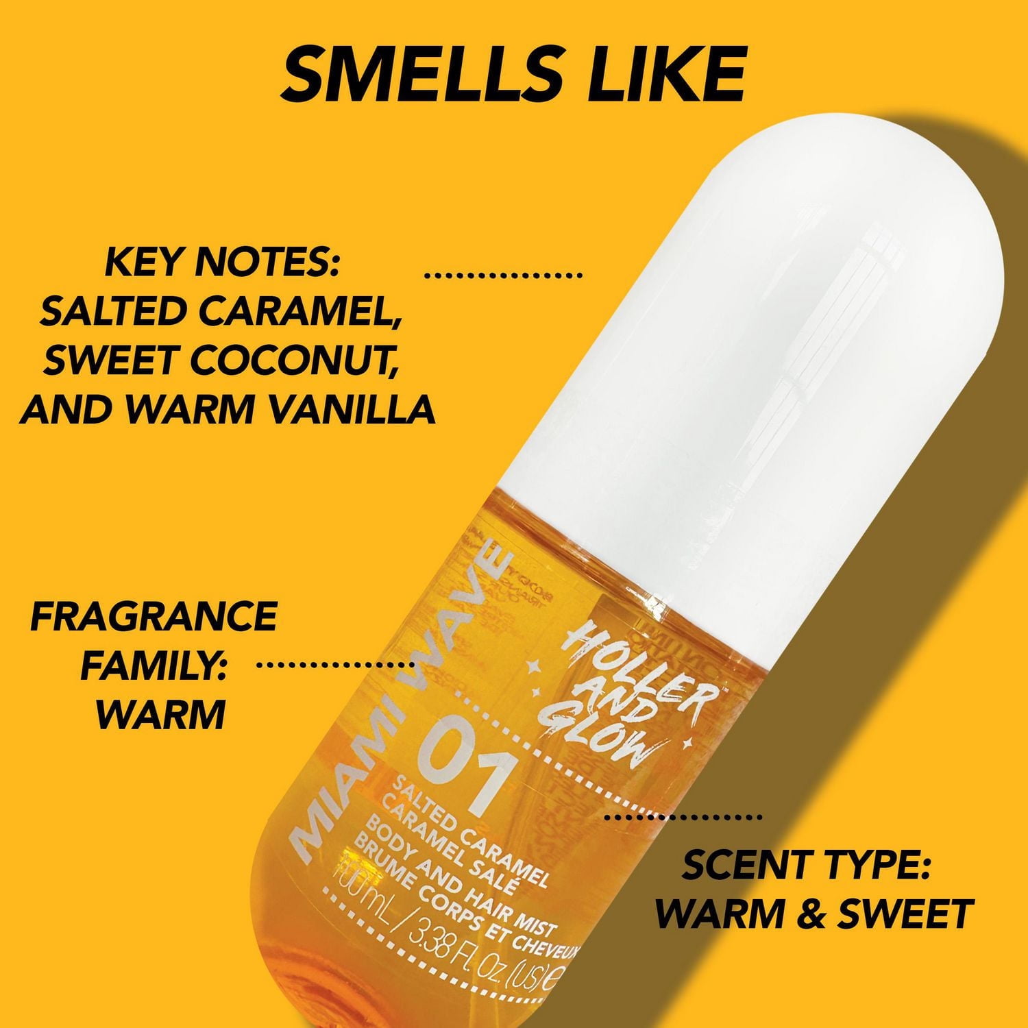 Holler & Glow Miami Wave Salted Caramel Body & Hair Mist