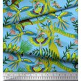 thumbnail image 3 of Soimoi Cotton Poplin Fabric Branches,Parrot & Leopard Jungle Decor Fabric Printed Yard 42 Inch Wide, 3 of 3
