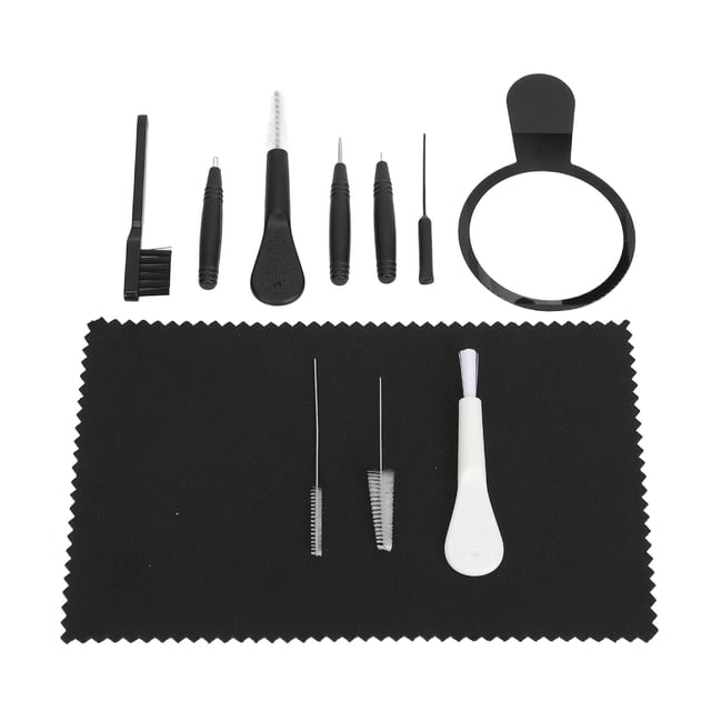 Brosse de Nettoyage Sonore Multifonctionnelle Réutilisable Aide Sonore Nettoyeur de Fil avec Étui de Rangement Rond en PU