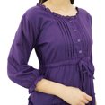 thumbnail image 2 of Bimba Robe Maxi d'Été en Coton à Manches 3/4 pour Femme, Taille à Cordon, 2 of 7