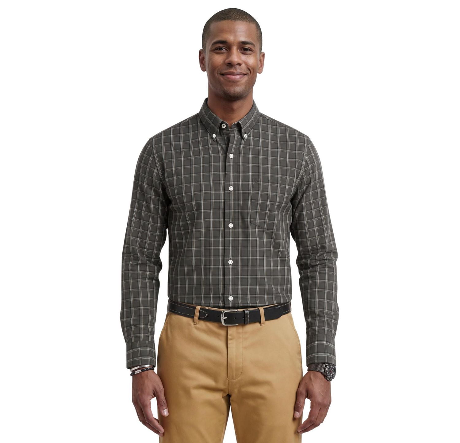 Chemise boutonnée à carreaux Performance Confort pour homme IZOD