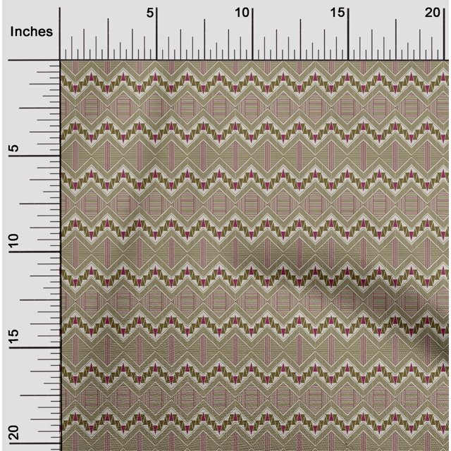oneOone Cotton Poplin Fabric Chevron & Triangle Geometric Print Sewing Fabric BTY 56 Inch Wide